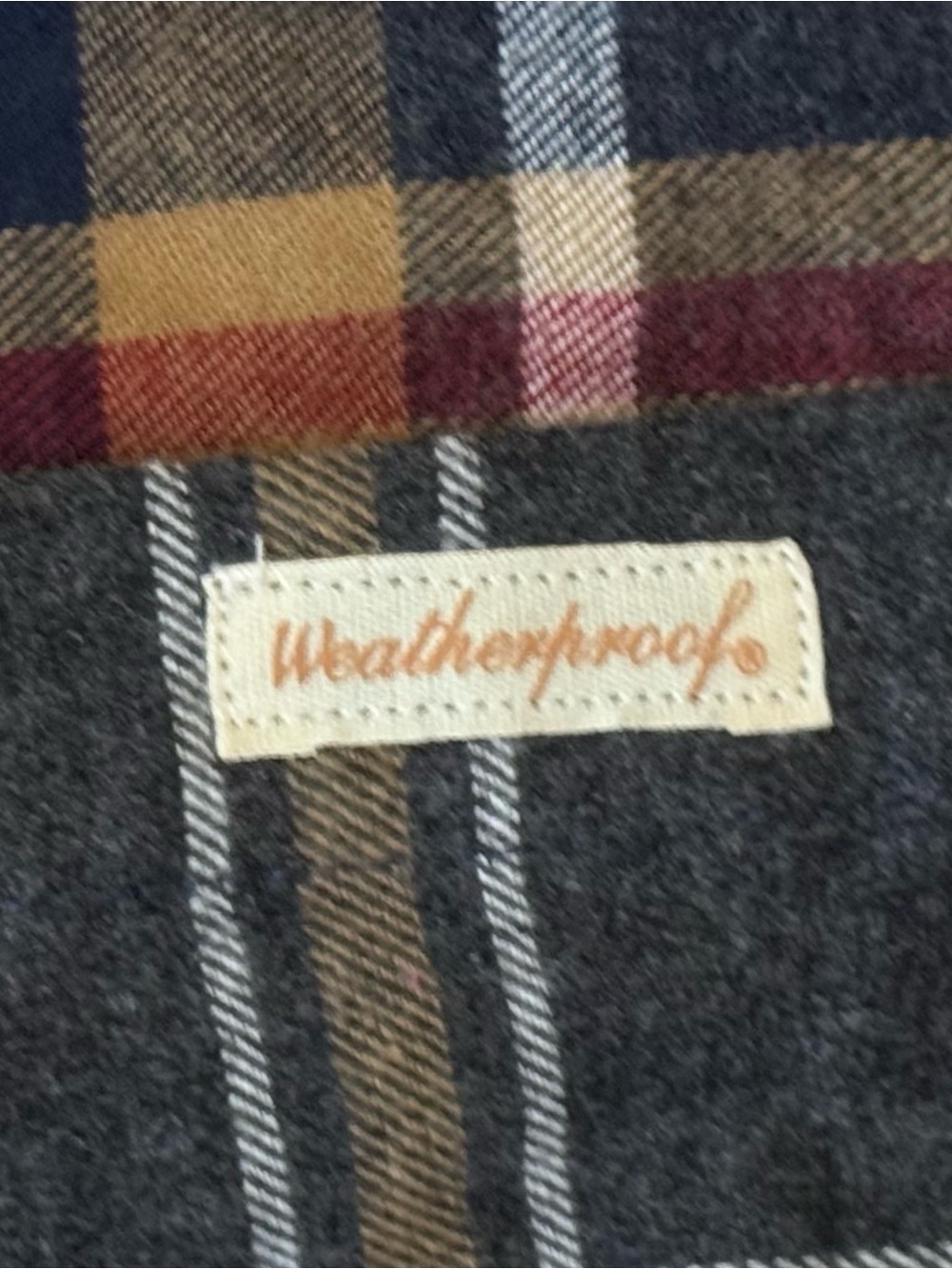 Weatherproof Men's Plaid Button-Down Shirt - Navy, Brown, Cream - Picture 13 of 15